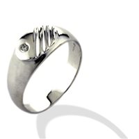 Anello Gemoro Uomo in Oro bianco Diamante 0.02 Ct AU054BIA - AU054BIA